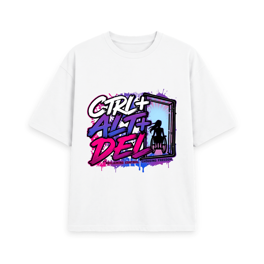 White DJ Kat – Ctrl + Alt + Del Women’s Oversized Organic T-shirt