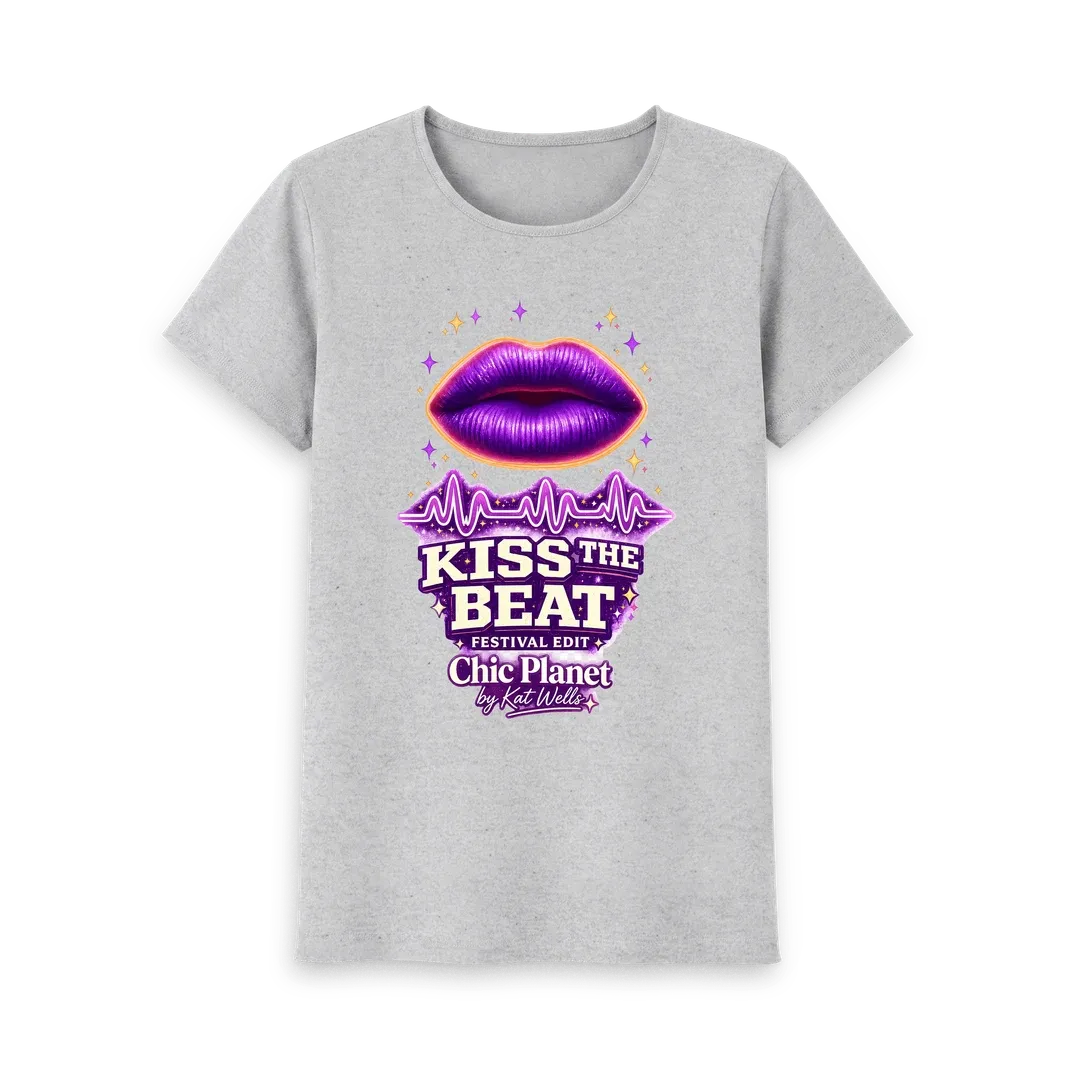 Kiss the Beat Tee – Festival Edit (Athletic Grey)