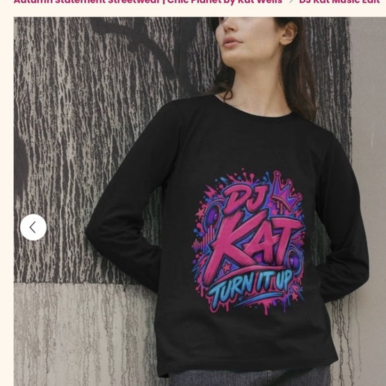 Turn It Up black long sleeve – cropped from supplied Teemill screenshot