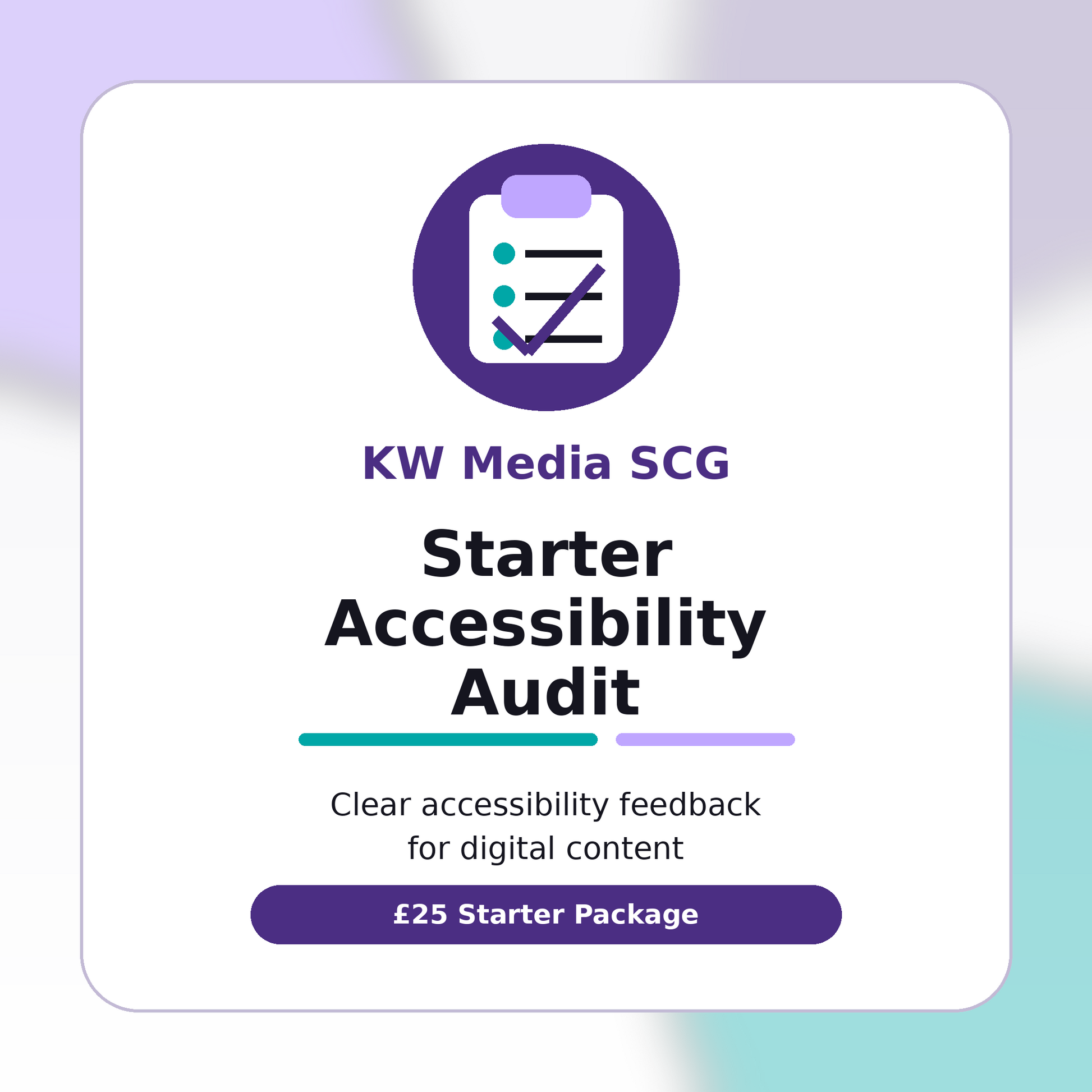 KW Media SCG Starter Accessibility Audit & Support Package product image