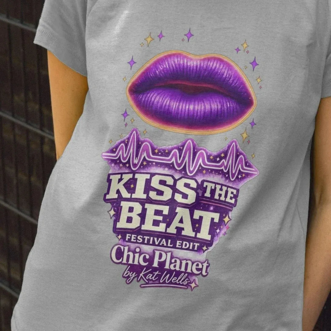 Kiss the Beat Tee – Festival Edit (Athletic Grey)